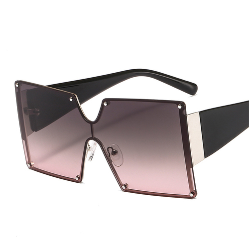 SKYWAY New Arrivals Trendy Fashion Square Rimless Gradient Oversized Shades Women One Piece Lens Sun Glasses Sunglasses