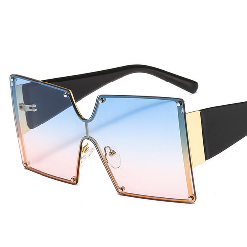 SKYWAY New Arrivals Trendy Fashion Square Rimless Gradient Oversized Shades Women One Piece Lens Sun Glasses Sunglasses