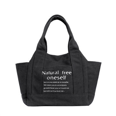 Women's Fresh Canvas Bag One - Shoulder Leisure  Shopping Bags with Printing Letters Fashionable Portable Bag