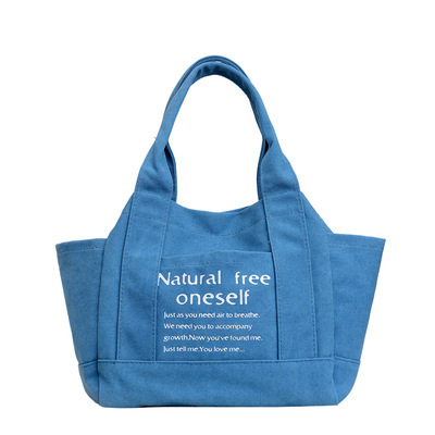 Women's Fresh Canvas Bag One - Shoulder Leisure  Shopping Bags with Printing Letters Fashionable Portable Bag