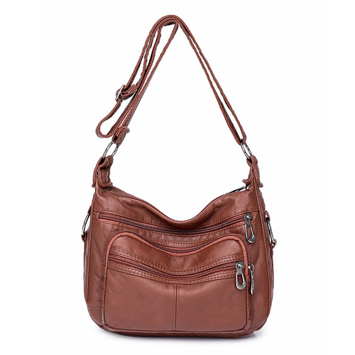 2023 Hot Sell Pu Ladies Handbags Women Shoulder Ruched Bags with Inside Pocket for Women