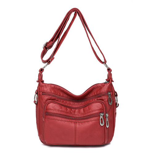 2023 Hot Sell Pu Ladies Handbags Women Shoulder Ruched Bags with Inside Pocket for Women
