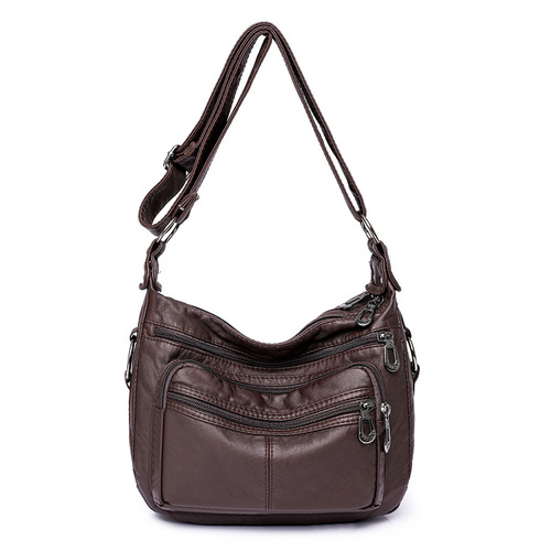 2023 Hot Sell Pu Ladies Handbags Women Shoulder Ruched Bags with Inside Pocket for Women