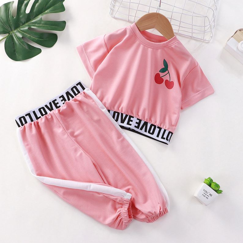 Baby Girls' Clothing Sets Summer Girls Clothes Set T-shirt+pants 2 pcs Kids Casual Suit Children Clothes 