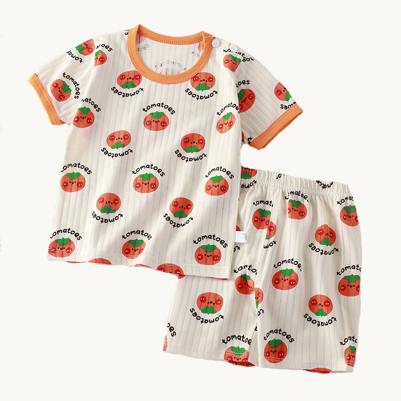 High Quality Summer Clothes Suit Soft 2PCS Clothing Set Kids Cotton Pajama Sets Bulk T-shirt Girl Kid Bedroom Sets