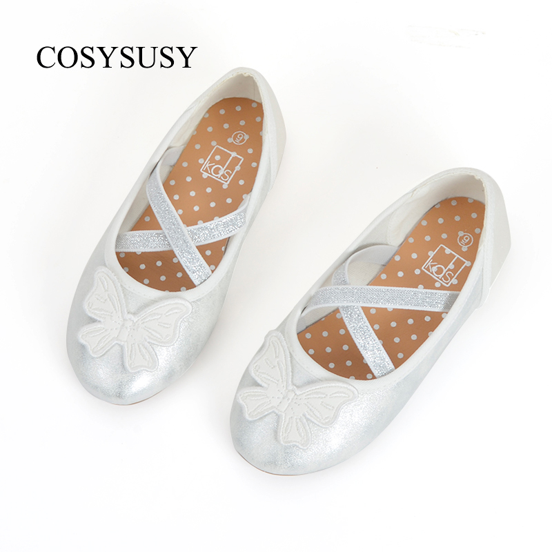 Fashion popular flat girls kids shoes casual butterfly flower soft insole shoes for kids
