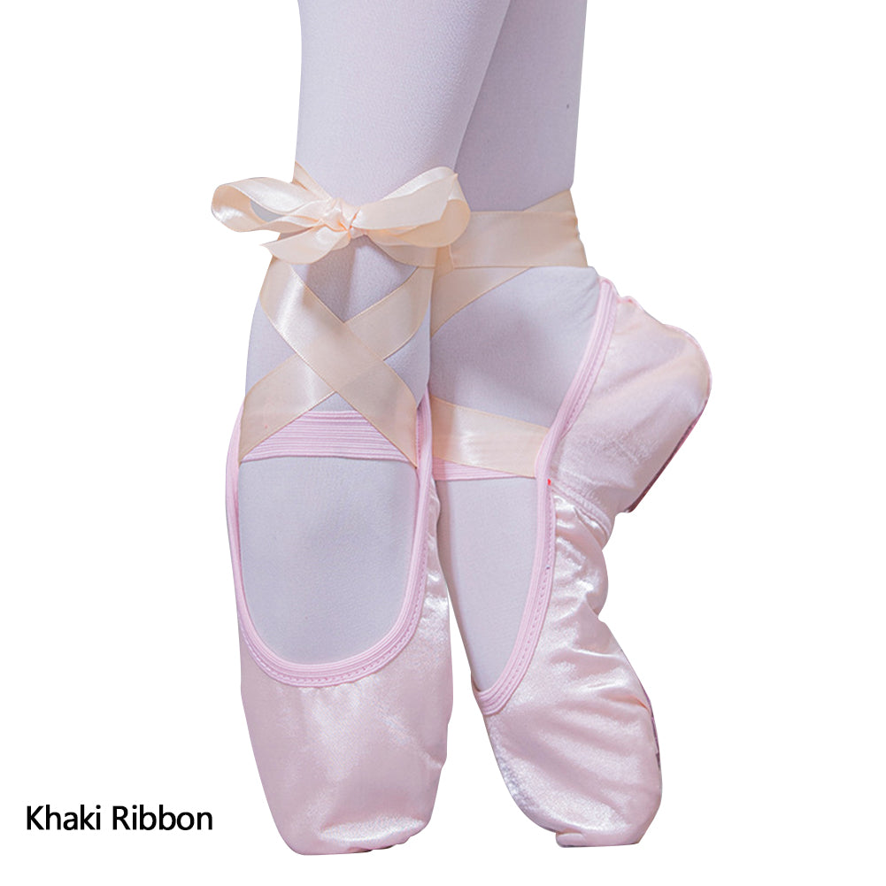 Ballet Shoes Satin Ballet Dance shoes Split sole kids Adults Sizes Lace Ribbon