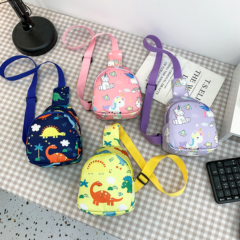 Hot Selling Cute Dinosaur Unicorn Print Coin Purse New Boys and Girls Kids Purse Waist Chest Bag