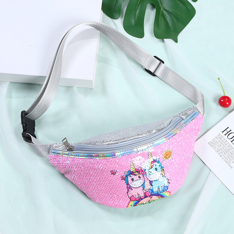  Unicorn Sequins Women Waist Packs Fanny Girls Belt Bag Cute Mermaid children girl fanny pack