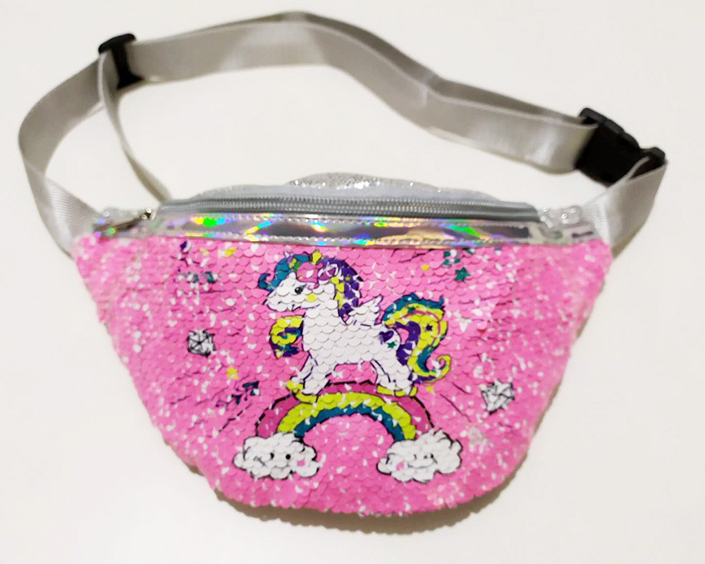  Unicorn Sequins Women Waist Packs Fanny Girls Belt Bag Cute Mermaid children girl fanny pack