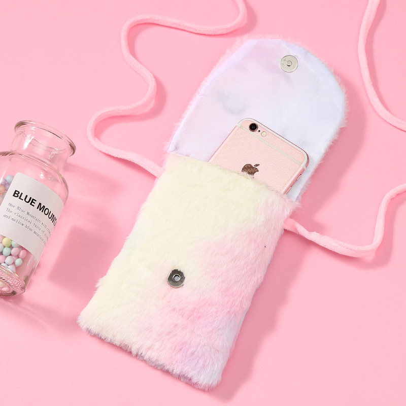 Plush Waist Bag Unicorn Girl Student Cute Cartoon Unicorn Single Shoulder Messenger Bag plush crossbody bag