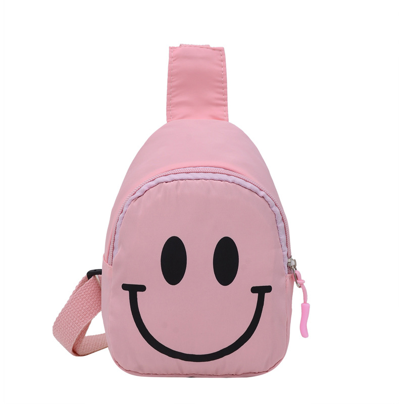 New Arrival Smiley 2022 Nylon Trend Kindergarten Baby Backpack Children Messenger Crossbody  Purse Kids Chest Bags