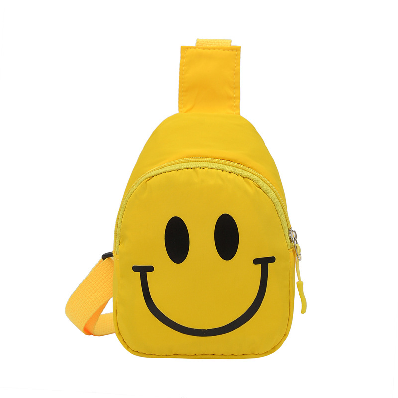 New Arrival Smiley 2022 Nylon Trend Kindergarten Baby Backpack Children Messenger Crossbody  Purse Kids Chest Bags
