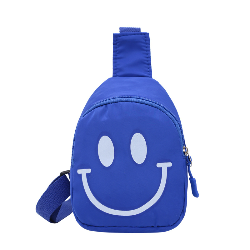 New Arrival Smiley 2022 Nylon Trend Kindergarten Baby Backpack Children Messenger Crossbody  Purse Kids Chest Bags