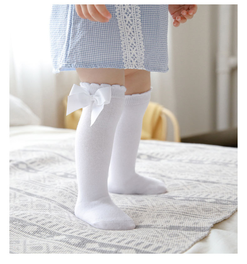 2023  High Quality Dress Tube Infant Cute Girl Slouch Knee High Baby Bow Socks