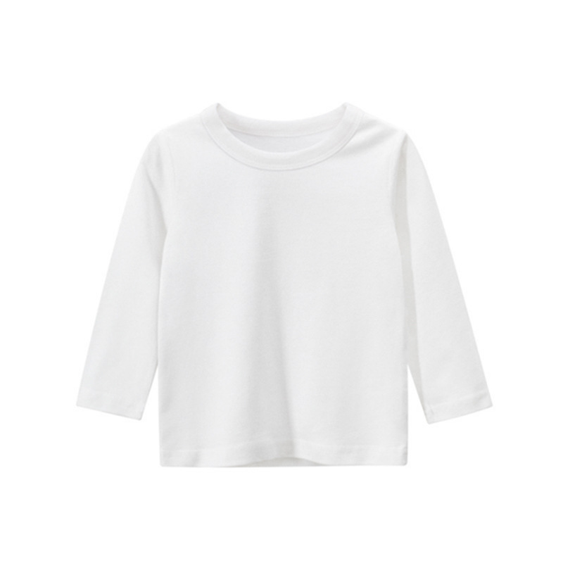    solid 6 color cotton round neck top Long sleeve children's   pullover hoodies T-shirt