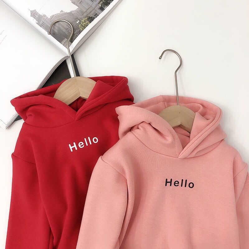 Autumn Winter Children Solid Color Outfits Children's Clothing Sweatshirt Letters Printing 2-7 Years Unisex Pullover