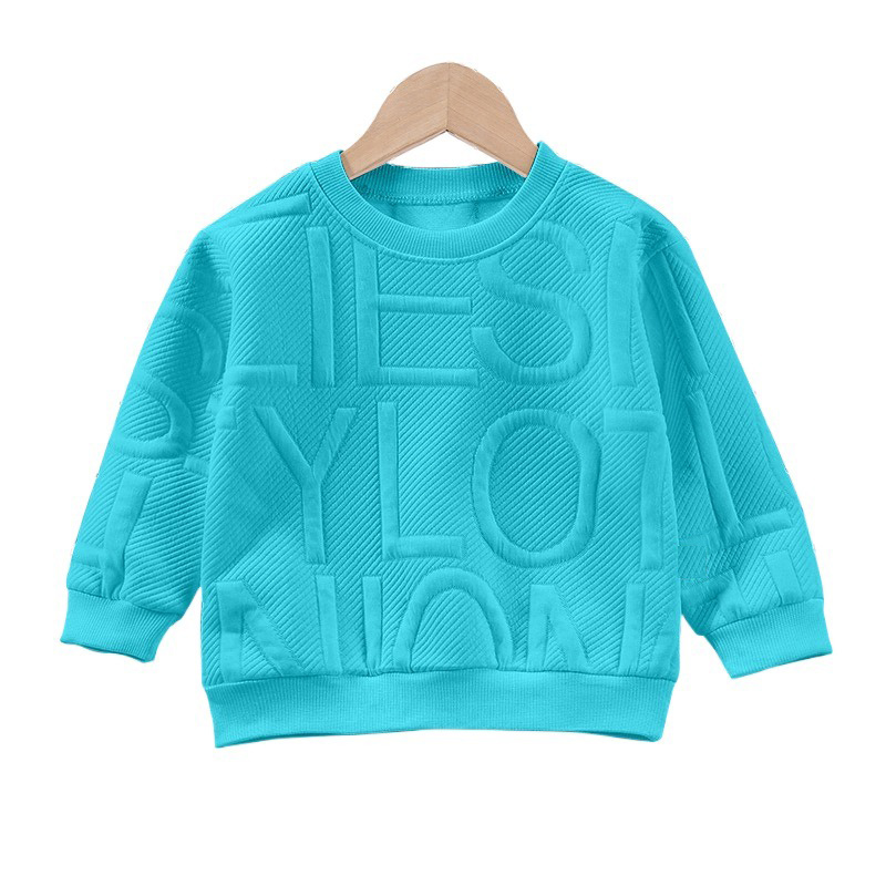 Fashion Children's Clothing Kids Round Neck Clothes Blank Pullover Grey Hoodie Plain High Quality Hoodies 3d Puff Print 