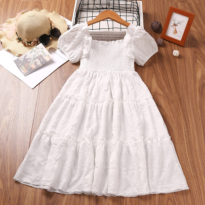 Girls dress 2022 spring and summer new children's Korean style short-sleeved princess dress foreign trade children's clo