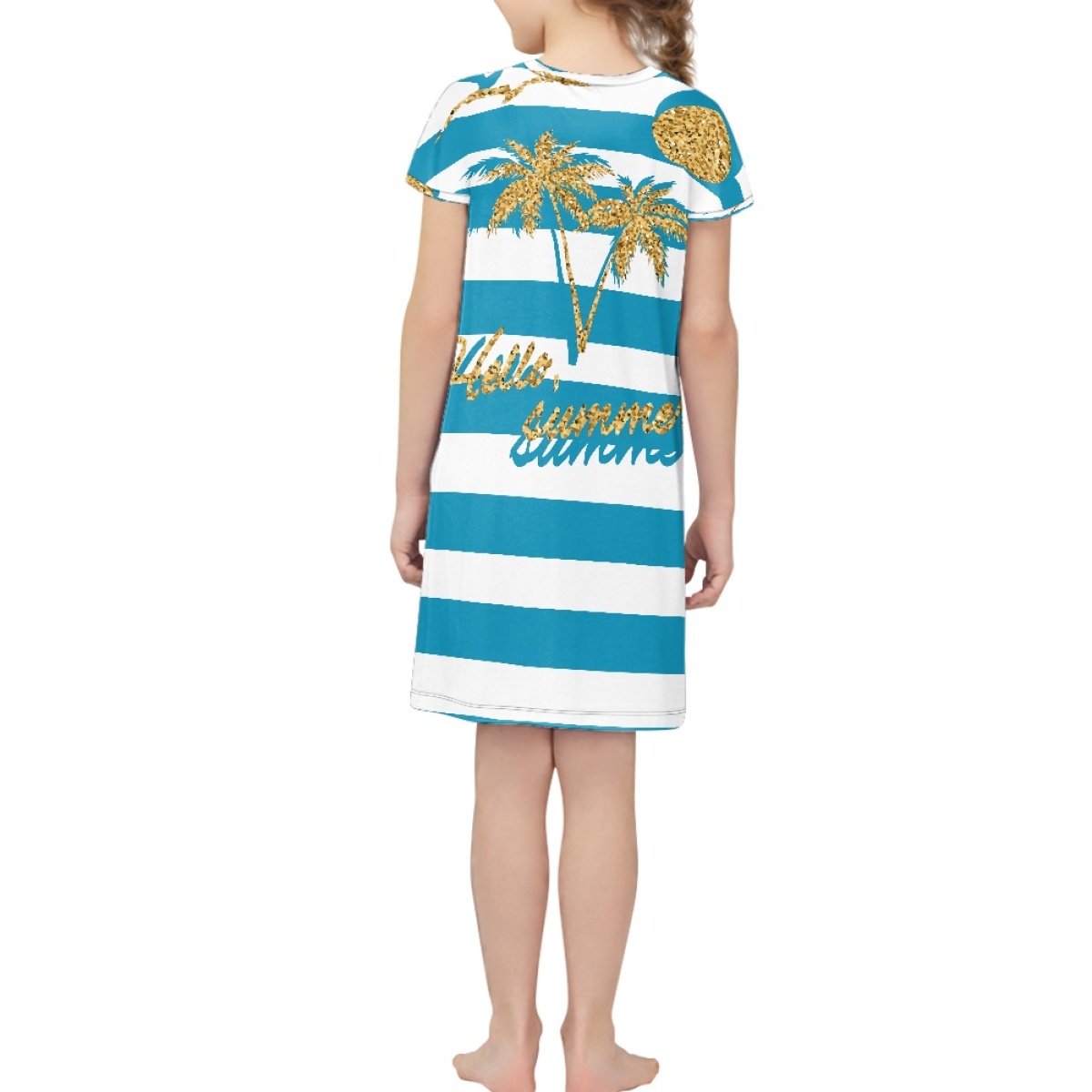 Kids Clothing Girls Party Dress 2023 Fashion New Style Clothes Short Skirt Traditional Polynesian Tattoo Design Short Sl