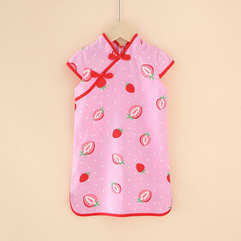 Toddler Chinese Style Kid Baby Girl Floral Cheongsam Qipao Dress Party Clothes Summer Princess Dresses For Children