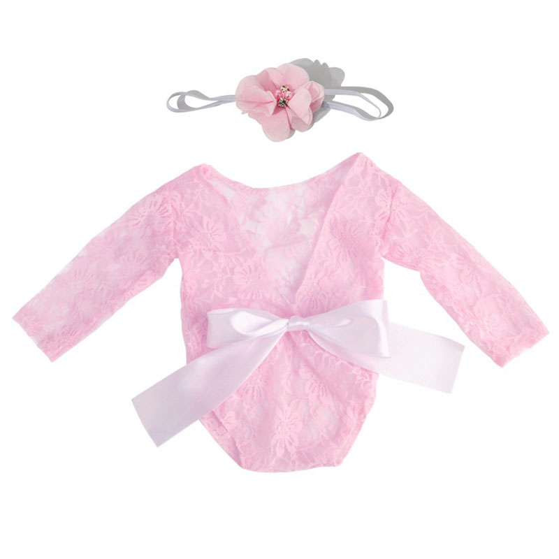 Baby Clothes Newborn Lace Bow Knot Photography Props Clothes Newborn Baby Clothes Set