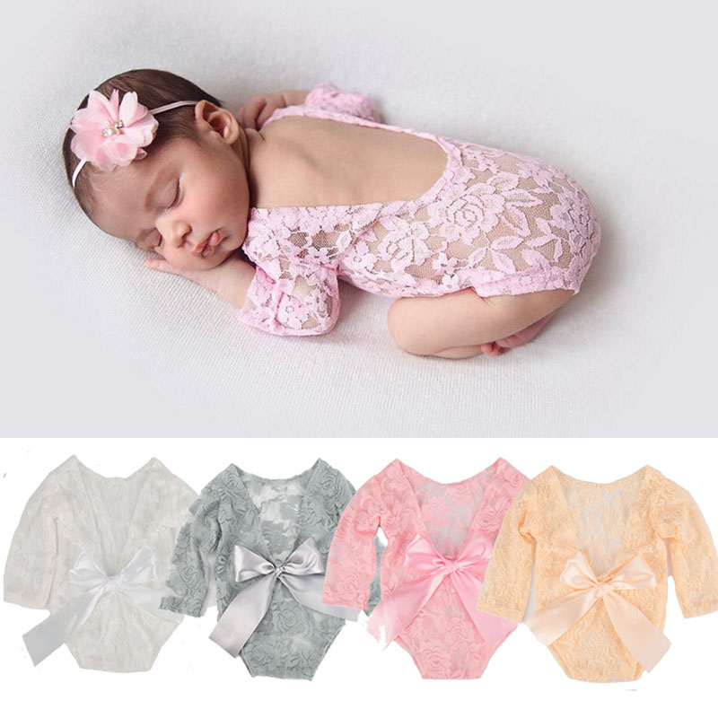 Baby Clothes Newborn Lace Bow Knot Photography Props Clothes Newborn Baby Clothes Set