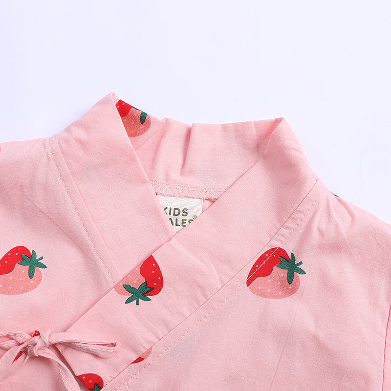  Baby Outfits Summer Cartoon Strawberry Kids Two Pieces Pajama Set Cotton Toddler Girls Clothing Set