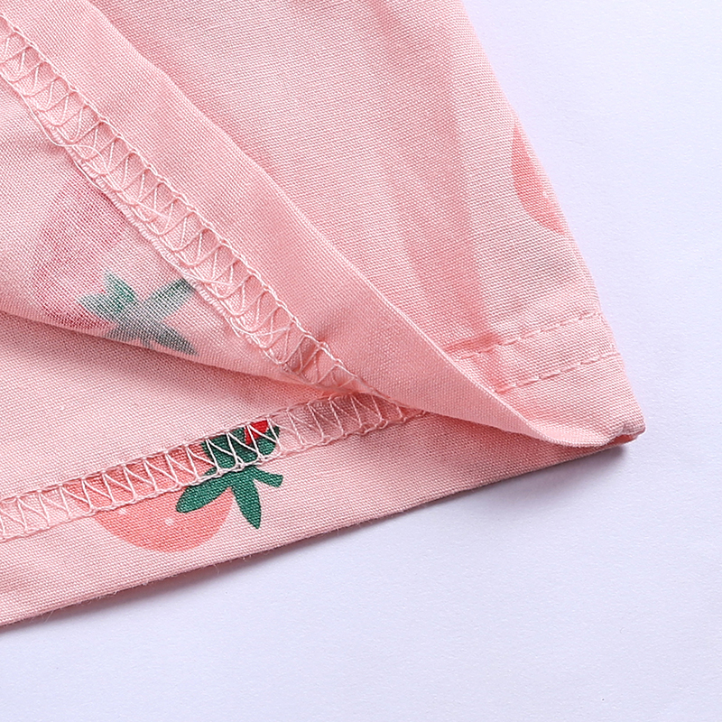  Baby Outfits Summer Cartoon Strawberry Kids Two Pieces Pajama Set Cotton Toddler Girls Clothing Set