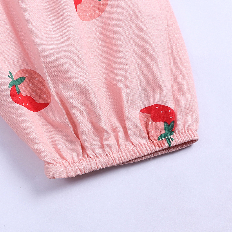  Baby Outfits Summer Cartoon Strawberry Kids Two Pieces Pajama Set Cotton Toddler Girls Clothing Set