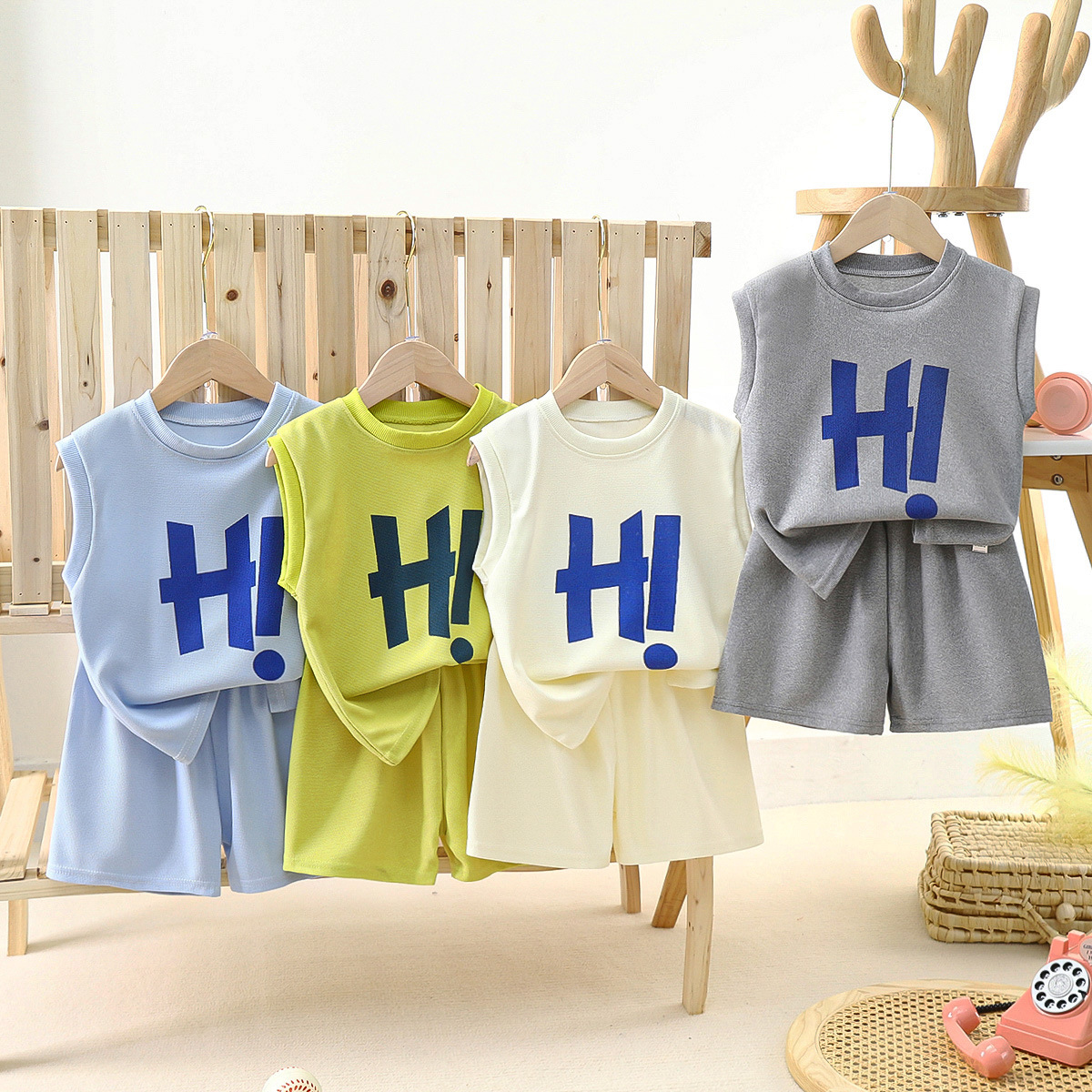 Baby Girl Boy Set Polyester Short Sleeve Shorts Outfit Newborn Clothing Set Boutique Street Wear Sleeping Wear