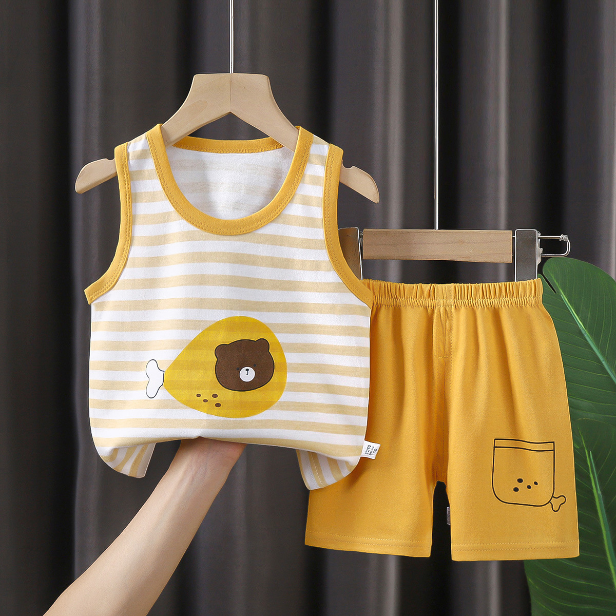  Mixed Vest Home Wear Suit Summer Cotton Boys Girls Kids Tank Top Shorts Garment Stock Lot Clothes Pajamas Set
