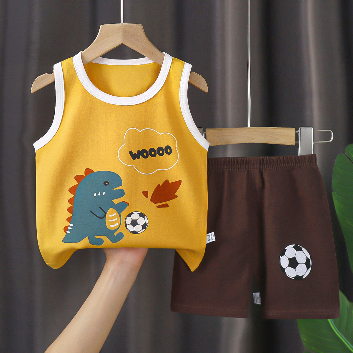  Mixed Vest Home Wear Suit Summer Cotton Boys Girls Kids Tank Top Shorts Garment Stock Lot Clothes Pajamas Set