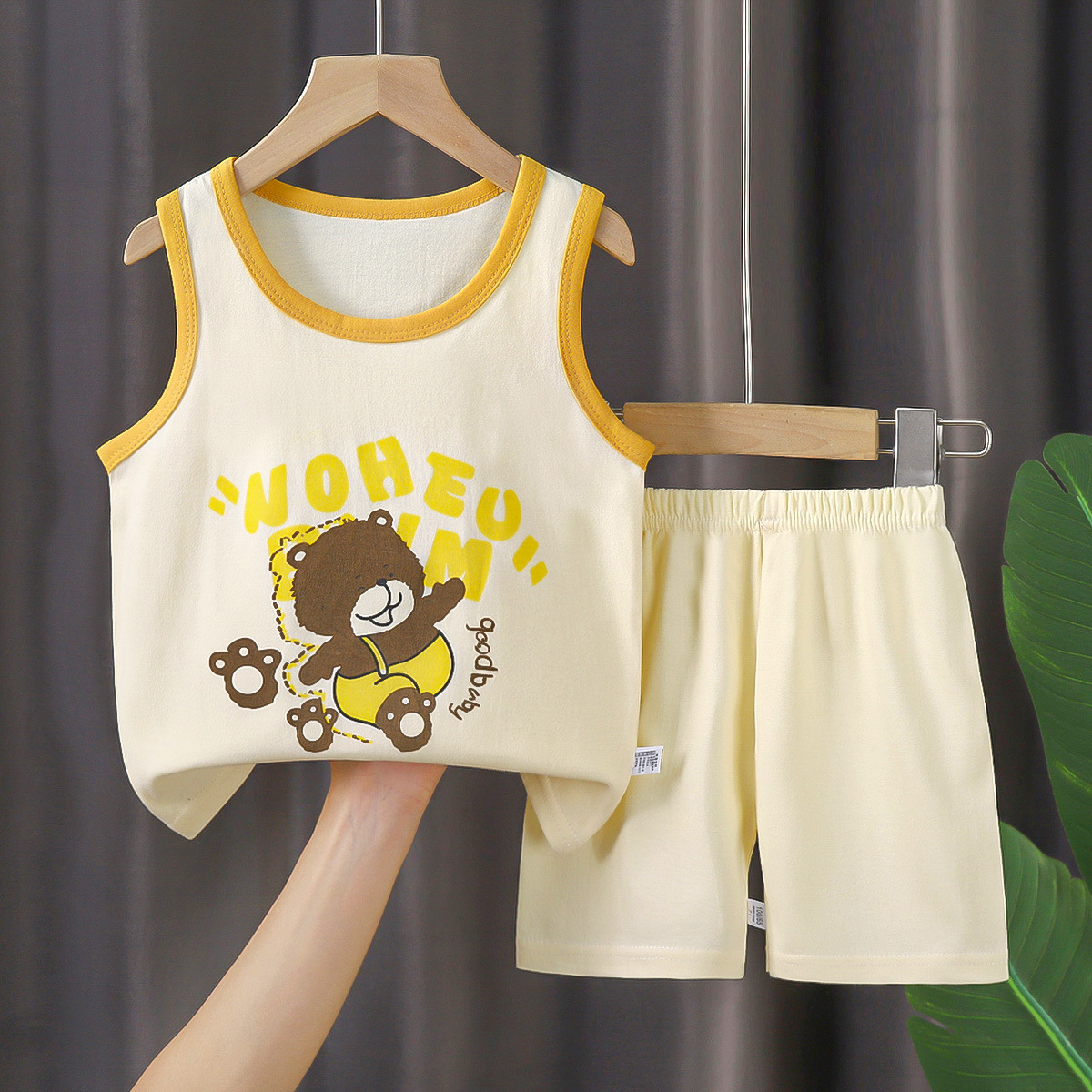  Mixed Vest Home Wear Suit Summer Cotton Boys Girls Kids Tank Top Shorts Garment Stock Lot Clothes Pajamas Set