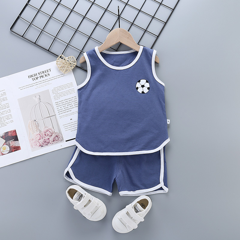 Leisure Sports Suit for Childrens' Boys Sports Breathable Cotton Girls Casual Washable Suit Skin-Friendly Clothes