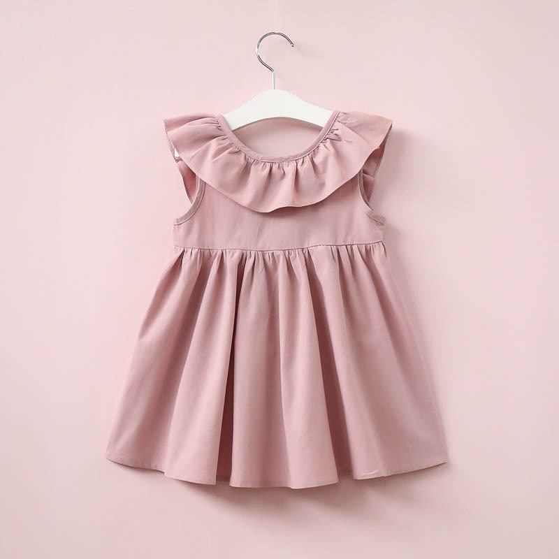 Toddler Cotton Linen Baby Dresses Bow Children Girls Clothes Summer Cute Casual Girls Dress