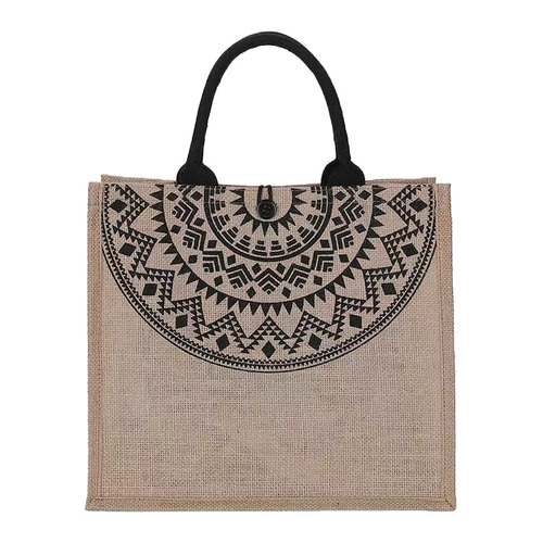 High quality 2023 fashion burlap Jute tote bag canvas grocery bag  cotton tote bag
