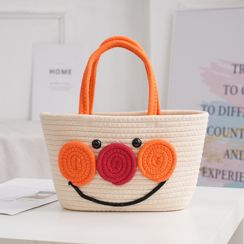 Amazon  women's tote bags Picnic Cotton Cord Handmade Picnic Shoulder Bags