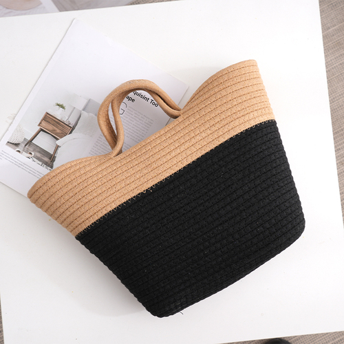 Amazon  women's tote bags Picnic Cotton Cord Handmade Picnic Shoulder Bags