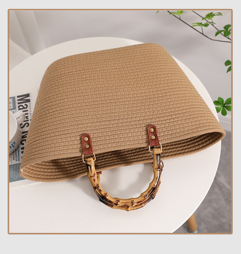 Amazon  women's tote bags Picnic Cotton Cord Handmade Picnic Shoulder Bags