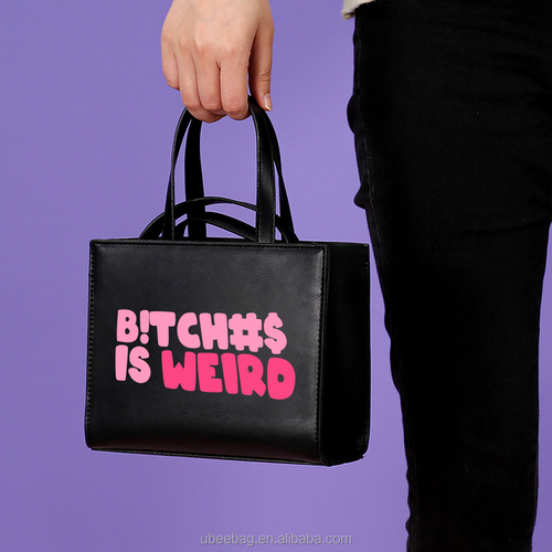 Designer  B!tch is weird Bags mini leather Handbags Tote letter print Hand Bags purses Luxury Handbags women