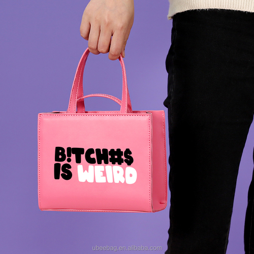 Designer  B!tch is weird Bags mini leather Handbags Tote letter print Hand Bags purses Luxury Handbags women