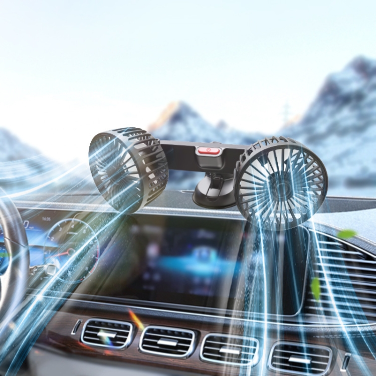 Hot selling Multi-function Car cooling USB Fan Car Shake double Head Fan