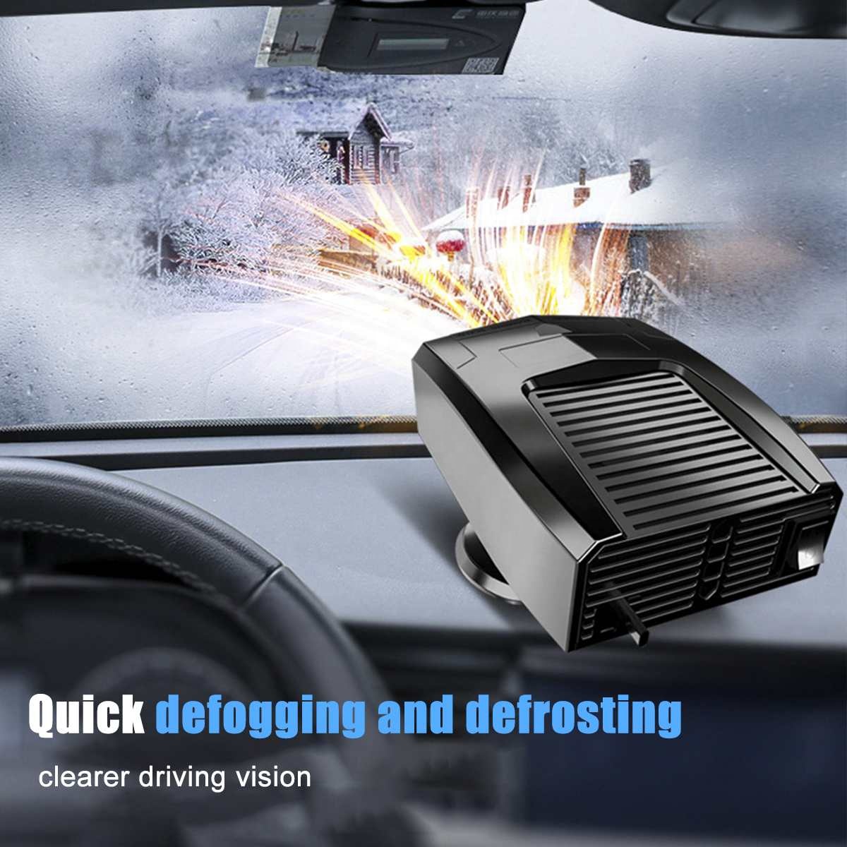 2 Gears Adjustment Car Quick 360 Rotating Portable 12V/24V 180W Car Air Heater Defrosting Defogging Cooling Fan