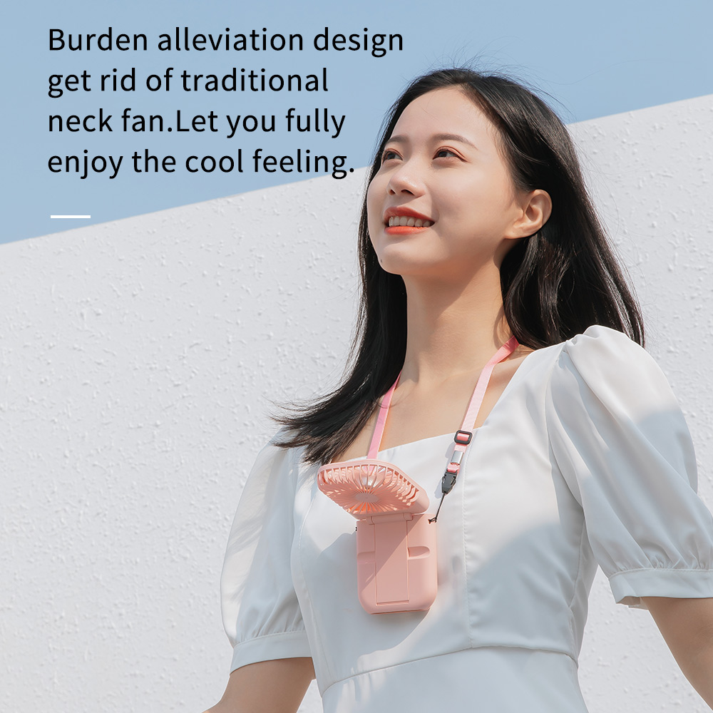 Original Manu Rechargeable 3000mAh Handfan Mini USB Portable Folding Stand Cooler Fan Car Air Conditioner Cooling