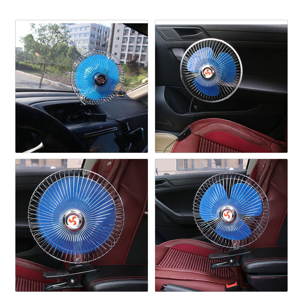 clolsed semi-closed car air conditioning fan automobile head desuperheater DC12 v mini car fan 8inch 10inch color 