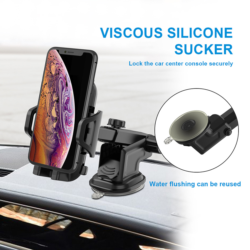 360 Degree rotatable and retractable long arms Strong Suction flexible car phone holder dashboard mount for IPhone car h