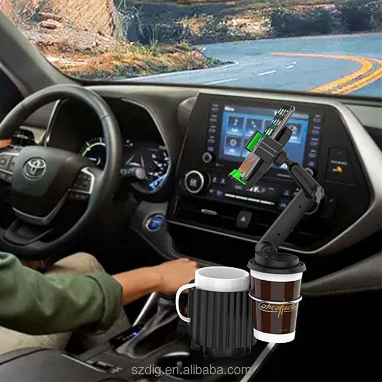 New Design Car Water Cup Phone Stand Holder All Purpose 2-In-1 Car Drink Bottle Cell Phone Mount Cup Mobile Holder Adapt