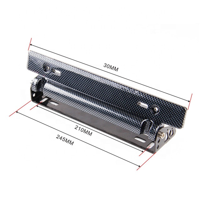 Universal Adjustable Carbon Fiber Number Car Racing License Plate Frame