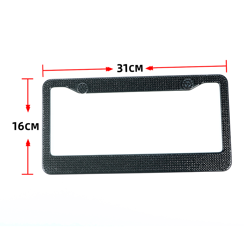 PUERXIN Crystal Diamond Car License Plate Frame Holder Stainless Steel Bling Rhinestone Car Plate Holder License Plate F